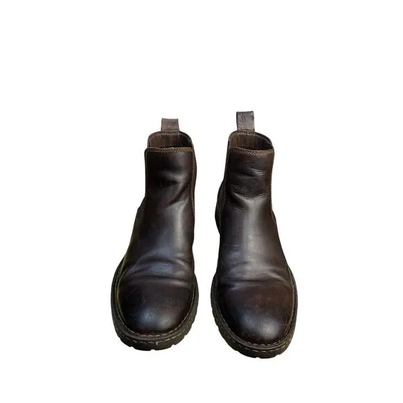 Born Brown Leather Pull On Chelsea Boots -Size 11.5