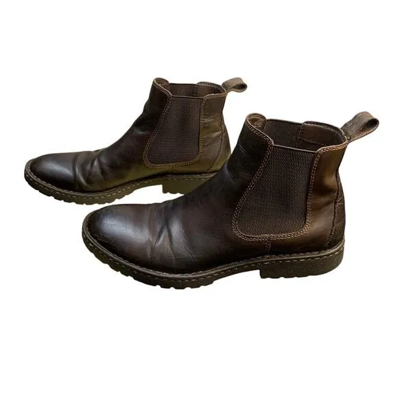 Born Brown Leather Pull On Chelsea Boots -Size 11.5