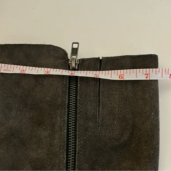 Born grey distressed genuine suede knee high western boots pointed toe size 6.5
