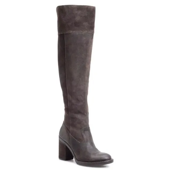 BORN Kathleen Women's Brown Suede Over The Knee Boots NEW
