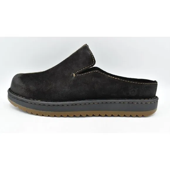 Born Mens Size 9 Jude Black Distressed Leather Slip On Mules Shoes