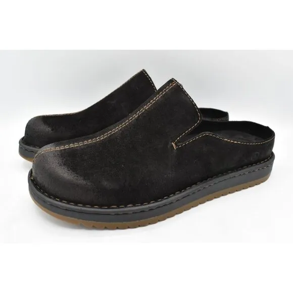 Born Mens Size 9 Jude Black Distressed Leather Slip On Mules Shoes