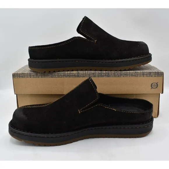 Born Mens Size 9 Jude Black Distressed Leather Slip On Mules Shoes