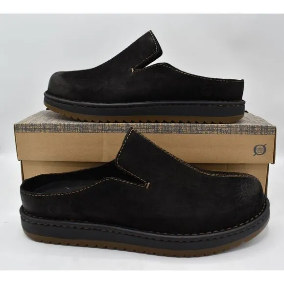 Born Mens Size 9 Jude Black Distressed Leather Slip On Mules Shoes