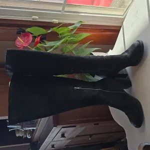Born thigh high over the knee boots. Black suede leather