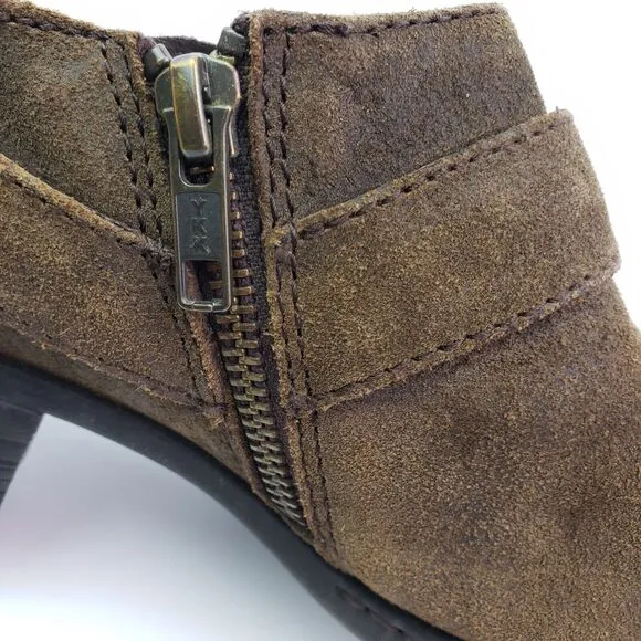 Born Zowy Womens Size 9.5 Brown Leather Western Cowboy Ankle Booties Shoes