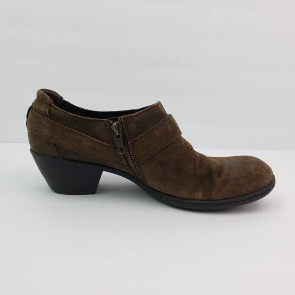 Born Zowy Womens Size 9.5 Brown Leather Western Cowboy Ankle Booties Shoes