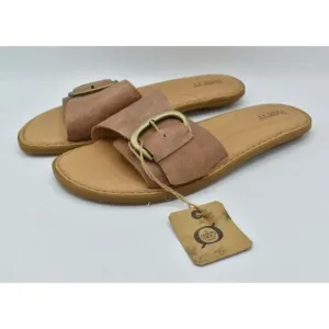 Born Womens Size 11 Miarra Brown Slip on Buckle Leather Sandals Shoes