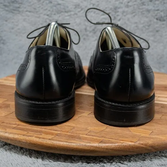 BOSTONIAN Wing Tip Lace Up Shoes Mens 11 D/B Black Leather Made in USA