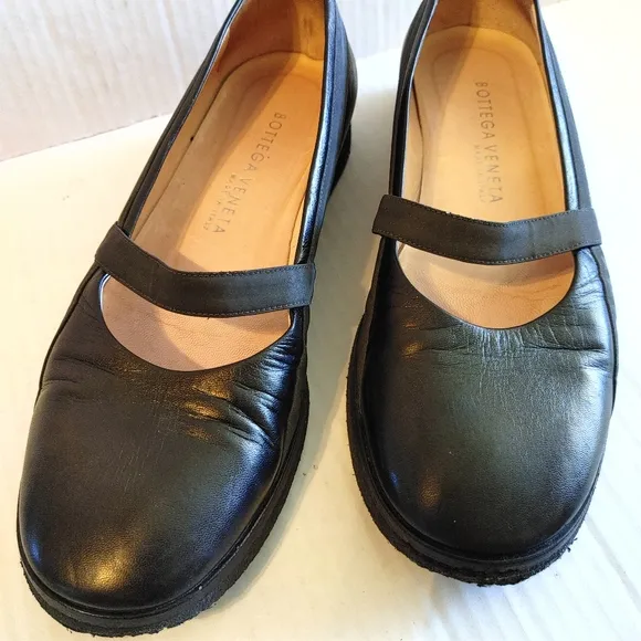 Bottega Veneta Mary Jane Loafer Platform Heel Shoes Size 37
