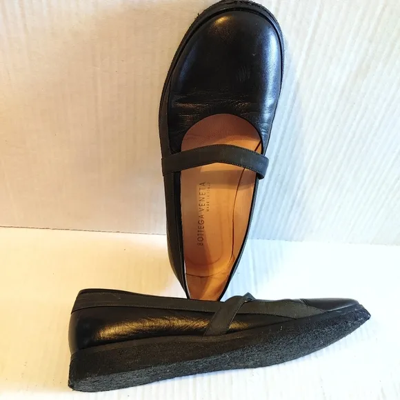 Bottega Veneta Mary Jane Loafer Platform Heel Shoes Size 37