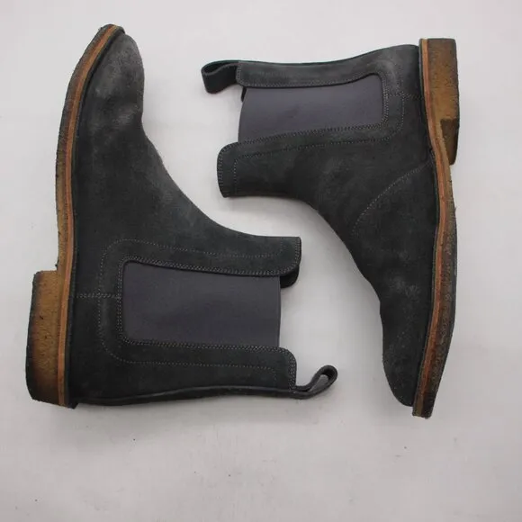 Bottega Veneta Mens Size 40 Black Gray Suede Chelsea Ankle Boots