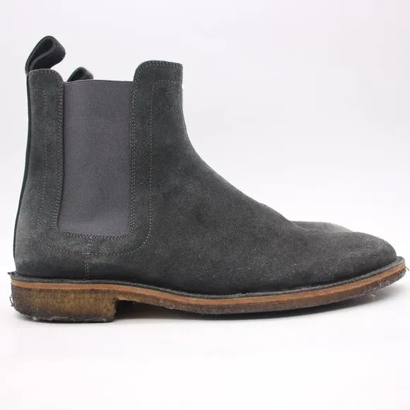 Bottega Veneta Mens Size 40 Black Gray Suede Chelsea Ankle Boots