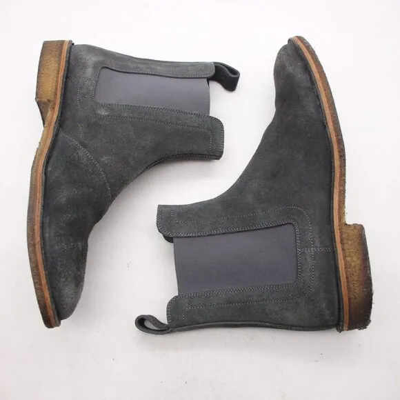 Bottega Veneta Mens Size 40 Black Gray Suede Chelsea Ankle Boots