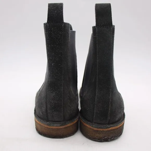 Bottega Veneta Mens Size 40 Black Gray Suede Chelsea Ankle Boots