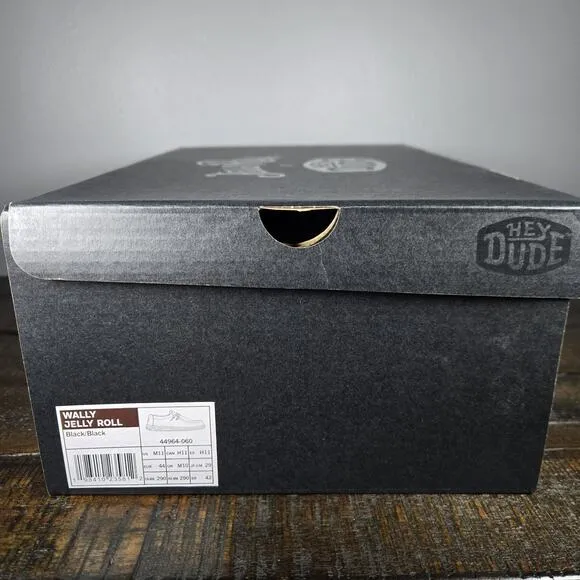 BRAND NEW Hey Dude Jelly Roll Wally Slip On Mens Size 11 Black Limited Edition