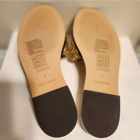 Brand New J. Crew &quot;Georgina&quot; Gold Woven Leather Padded Sandals Sz.7 Ret.$175