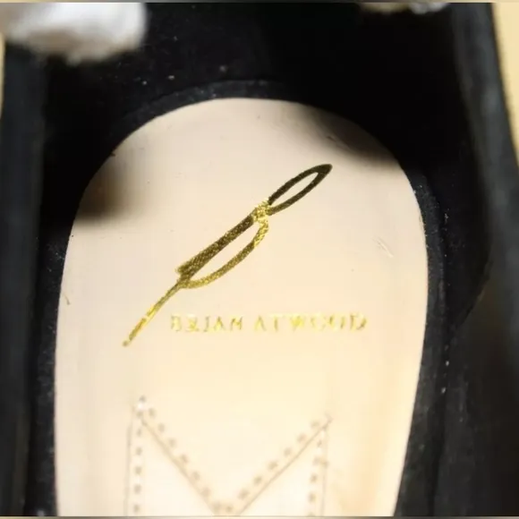 BRIAN ATWOOD DESIGNER PLATFORM PEEP TOE HEELS WITH PLATFORM. SUEDE &amp; LEATHET