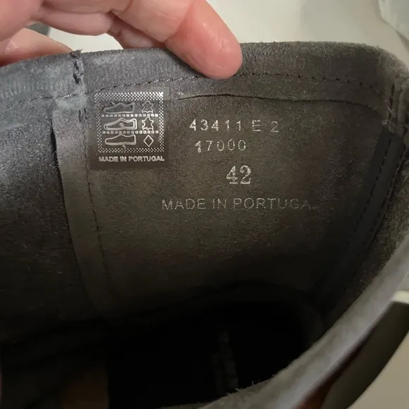 Bronx gray dirt suede boots with rubber soles made in Portugal. NWT