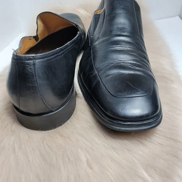Bruno Magli Raisi Black Leather Mens Loafer Shoes