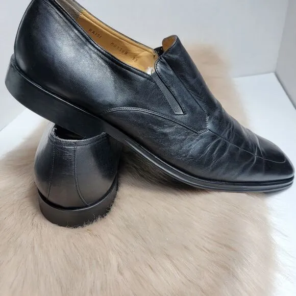 Bruno Magli Raisi Black Leather Mens Loafer Shoes