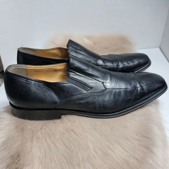 Bruno Magli Raisi Black Leather Mens Loafer Shoes