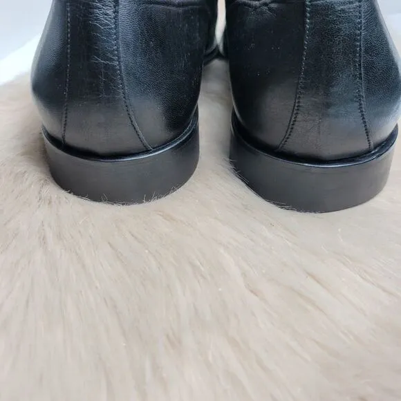 Bruno Magli Raisi Black Leather Mens Loafer Shoes
