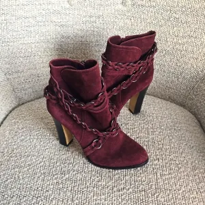 Burgandy Suede Boots 8.5