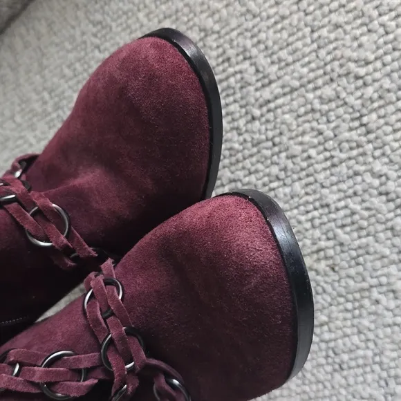 Burgandy Suede Boots 8.5