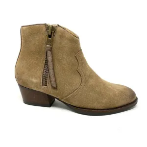 Bussola Alameda Silk Suede Fossil Double Zip Ankle Boots