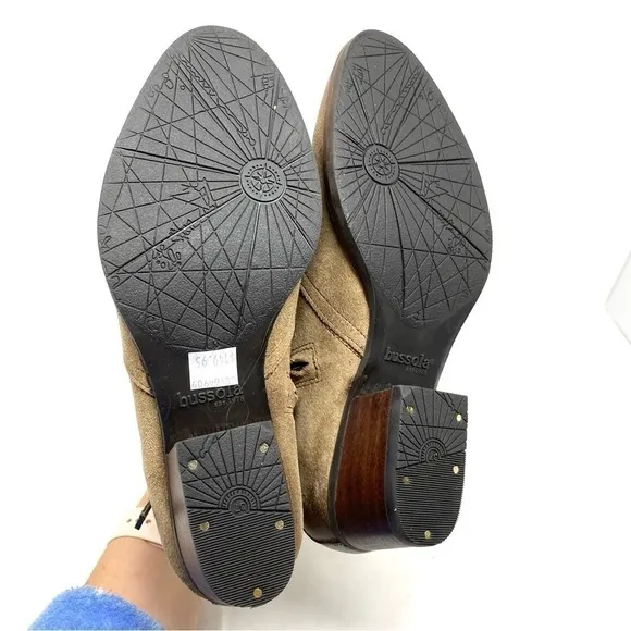 Bussola Alameda Silk Suede Fossil Double Zip Ankle Boots
