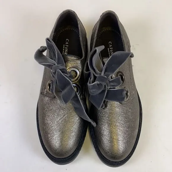 Cafenoir Graphite Metallic Oxford Shoes Size 36/6 A3