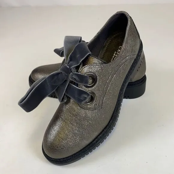 Cafenoir Graphite Metallic Oxford Shoes Size 36/6 A3