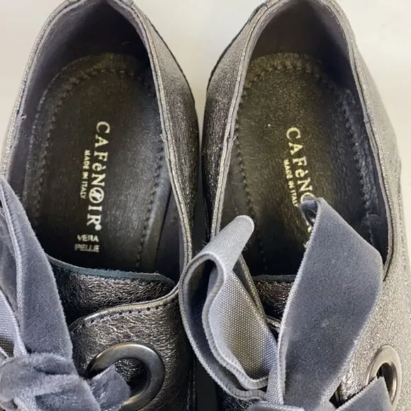 Cafenoir Graphite Metallic Oxford Shoes Size 36/6 A3