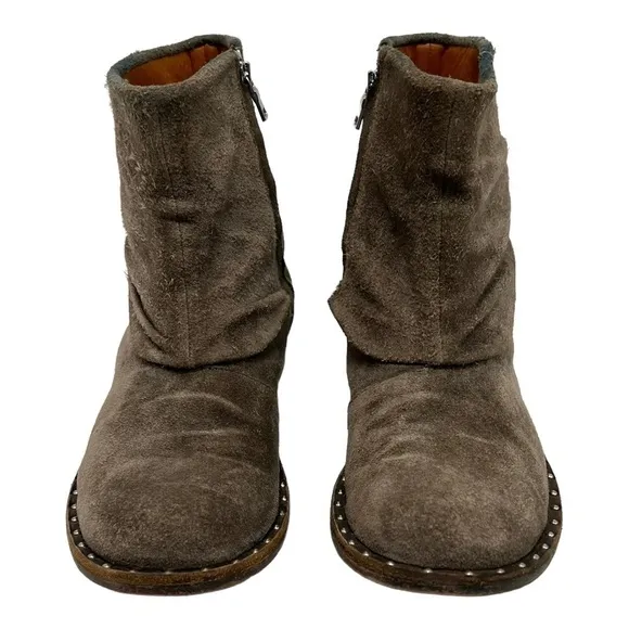 Calleen Cordero Suede Green Studded Slouch Boots Women’s 7.5