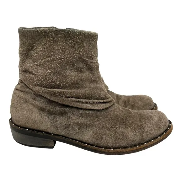 Calleen Cordero Suede Green Studded Slouch Boots Women’s 7.5