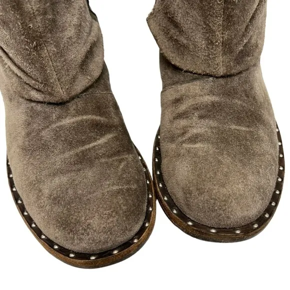Calleen Cordero Suede Green Studded Slouch Boots Women’s 7.5