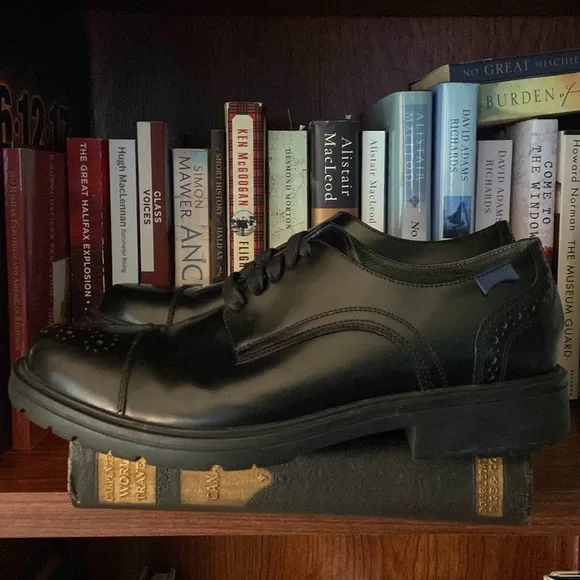 Camper TWINS Black Leather Lace-up Oxford Shoe EU 41 Mens Size 8 Women's Size 10