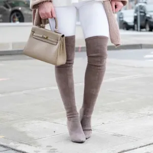 Carina Over the Knee Suede Leather Boots