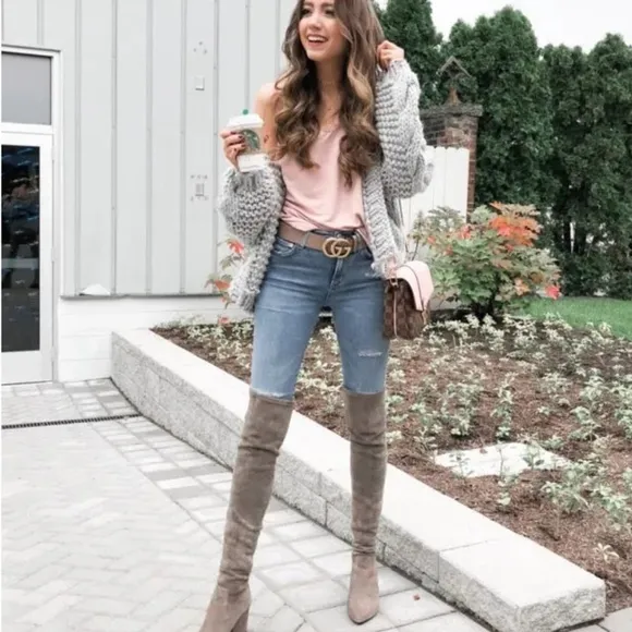 Carina Over the Knee Suede Leather Boots