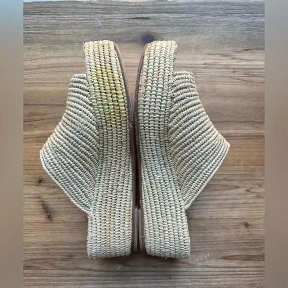 Carrie Forbes KARIM Woven Rafia Shoes Sandals 38 7.5 8
