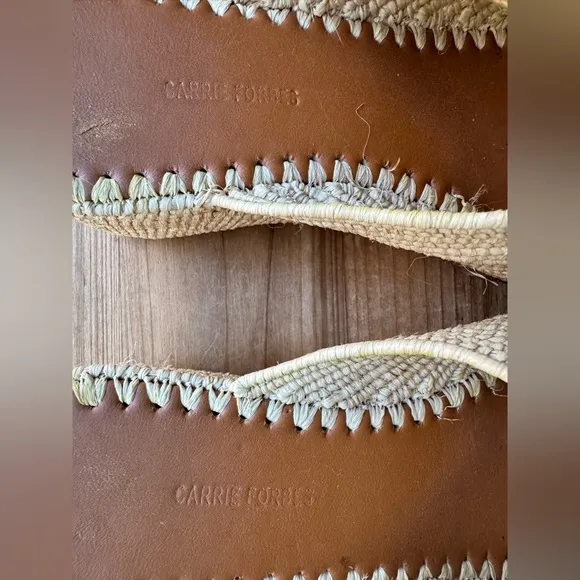 Carrie Forbes KARIM Woven Rafia Shoes Sandals 38 7.5 8