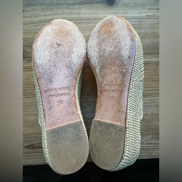 Carrie Forbes KARIM Woven Rafia Shoes Sandals 38 7.5 8