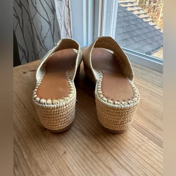 Carrie Forbes KARIM Woven Rafia Shoes Sandals 38 7.5 8