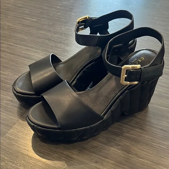Cecelia New York Betty Quilted Platform Sandal, size 8