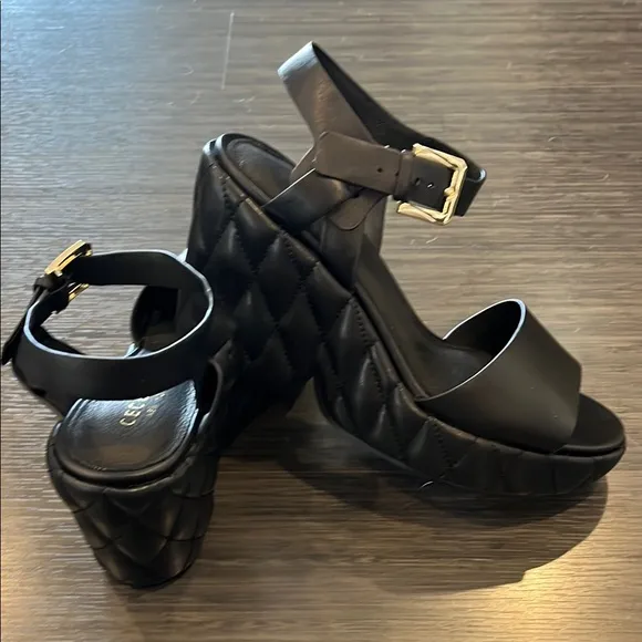 Cecelia New York Betty Quilted Platform Sandal, size 8