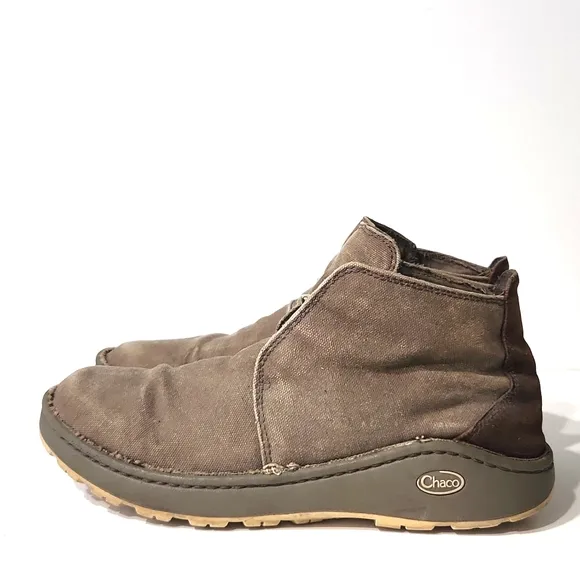 Chaco Otis Canvas Leather Nurl Shitake Performance Ankle Boots Men's Size 11 EUC