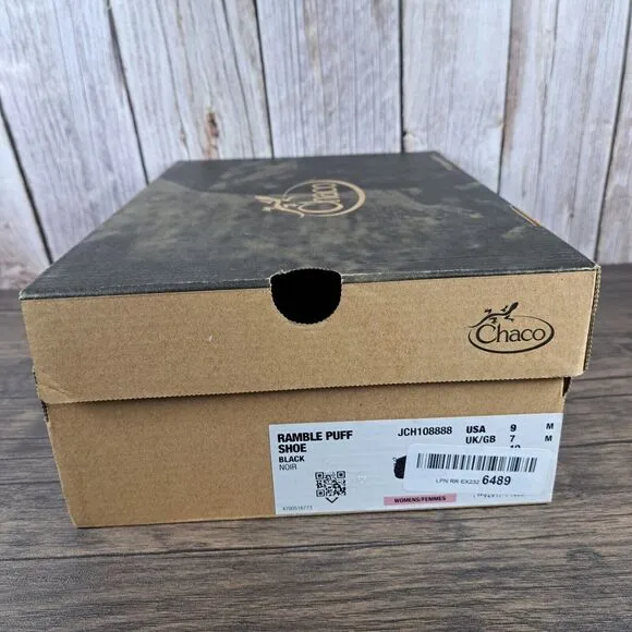 Chaco Ramble Puff Bootie Shoes Women's Sz 9 Black JCH108888 (NIB)