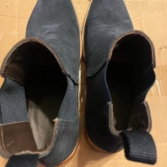 Charles tyrwhitt mens boots blue‎ suede sz 8 NWOT
