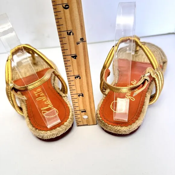 CHARLOTTE OLYMPIA Women's Metallic Gold Woven Thong Sandals SZ 37/US 7 Italy